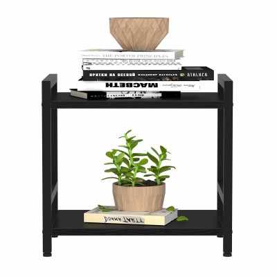 2 Tier Bookshelf - Small Book Shelf Industrial Bookcase, Narrow Book Case Book Storage Organizer for CD/Movie/Book, Bookshelves for Bedroom Office And Living Room, Utility Racks