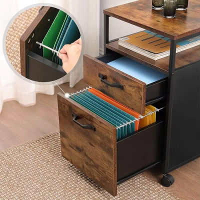 American Sliding Storage Cabinet, Three-layer Simple and Fashionable Floor-to-ceiling Cabinet, Office with Drawers,