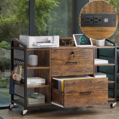 Office lockable file cabinet simple bedroom home 2 drawer bedside table
